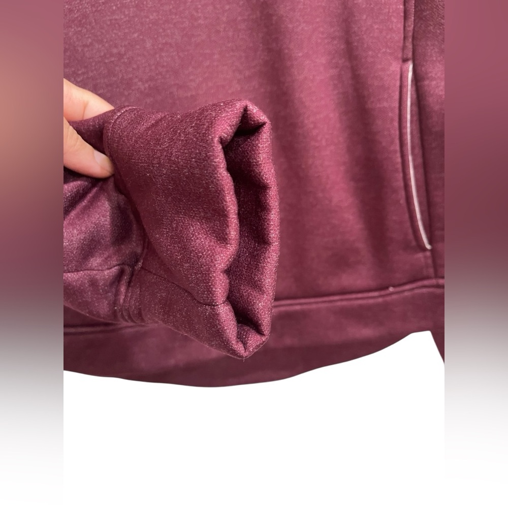 The North Face Burgundy Cream Cowl Neck Pullover Fleece Sweater Size L - Picture 9 of 16